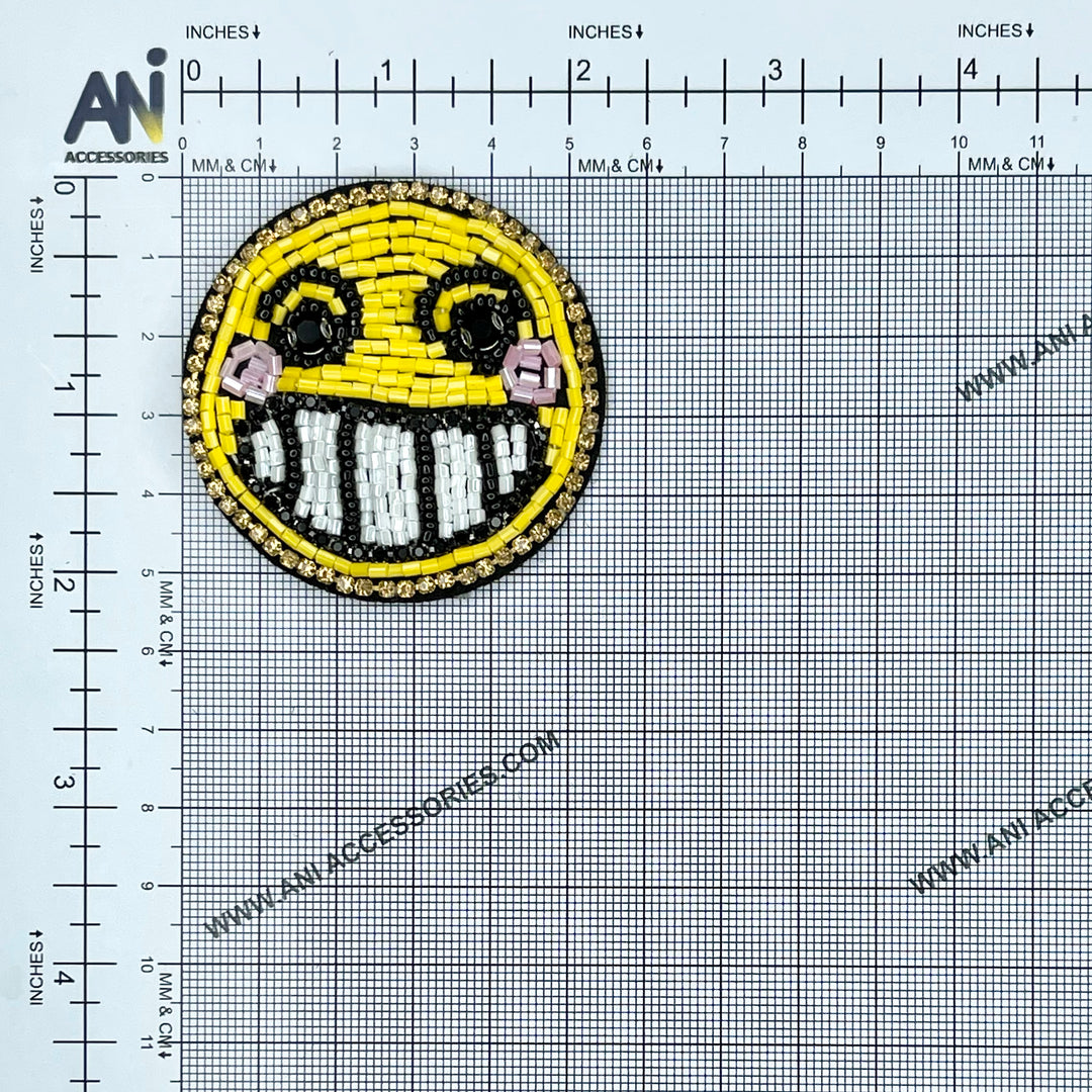 Smiley Face Beaded Patch