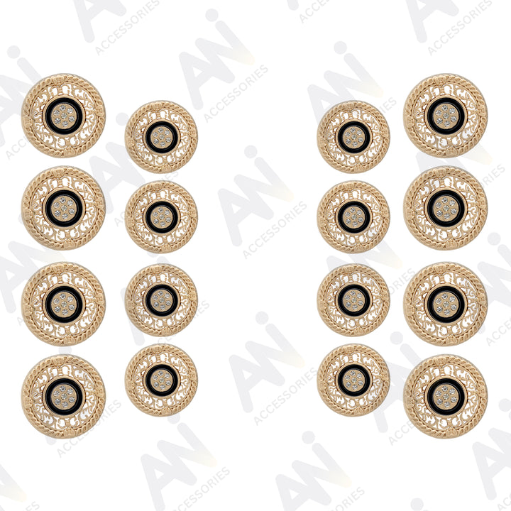 Decorative Gold Buttons for Garments and Accessories