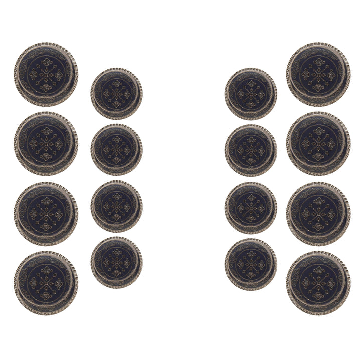 Ornate Metal Buttons with Floral Motif