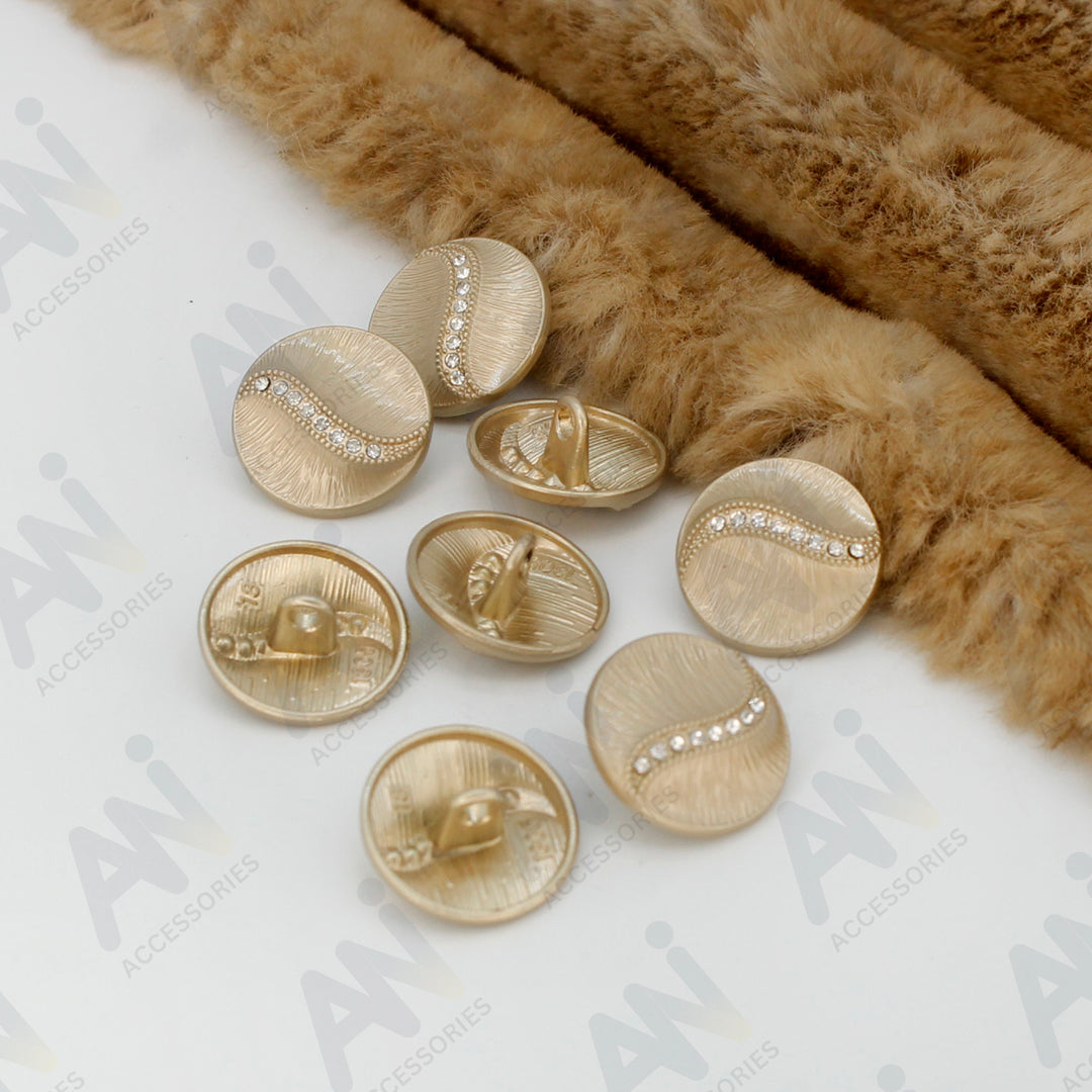 Decorative Metal Buttons with Rhinestone Accents