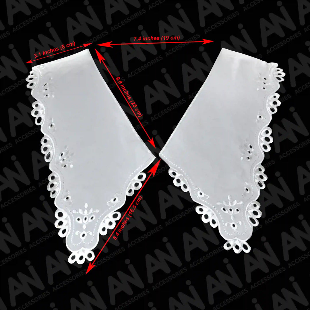 Ani Accessories Broderie Anglaise V-Neck embroidered trim for kurti, blouse and gown neckline decoration