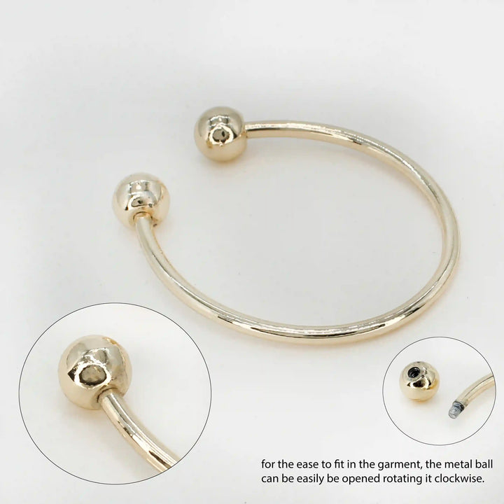 Ani Accessories Classic Oval Gold Metal Buckle  zooming image on the tip of the buckle and shown how its open in a white background.