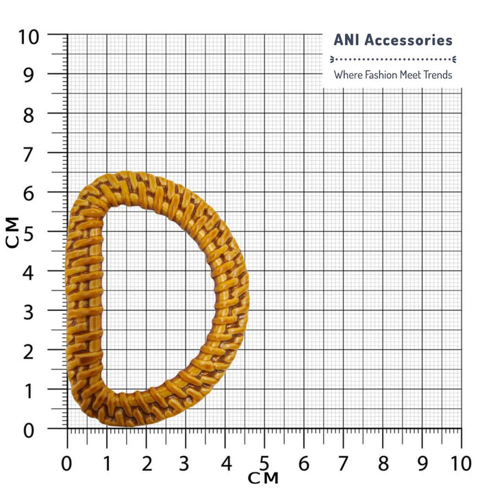 Ani Accessories D-Shape imitation raffia Adjustable buckle placed in a size chart bar graph.