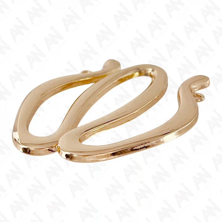 Ani Accessories Double Wave Design Metal Buckle/ Broach backside image in a white background.