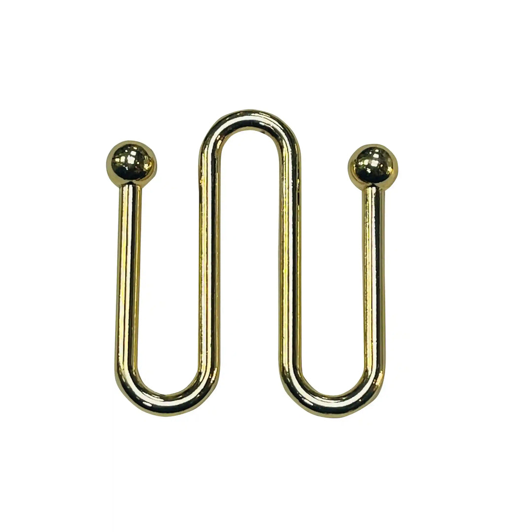 Ani Accessories Double loop golden metal buckle in a white background.