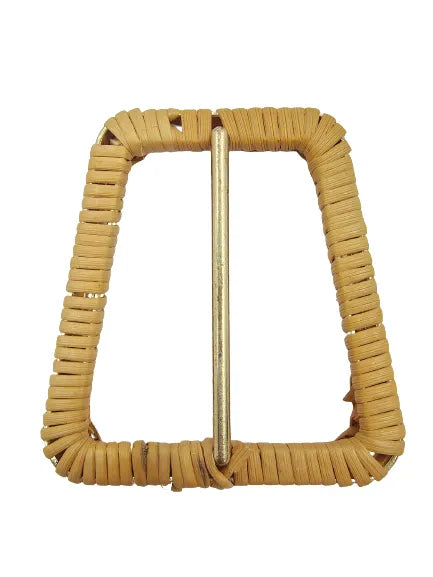 Ani Accessories Elegant Metal Adjustable Raffia Handmade Buckles zooming backside image in a white background