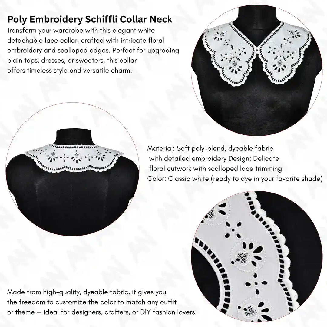 Ani Accessories Floral Style Cutwork Neck Collar adding elegant charm to women dresses and festive outfits beautifully