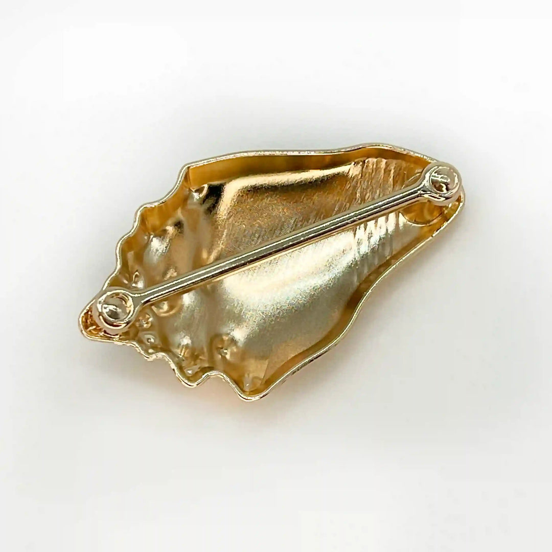 Ani Accessories Gold Conch Shell Metal Buckles backside image in the white background.