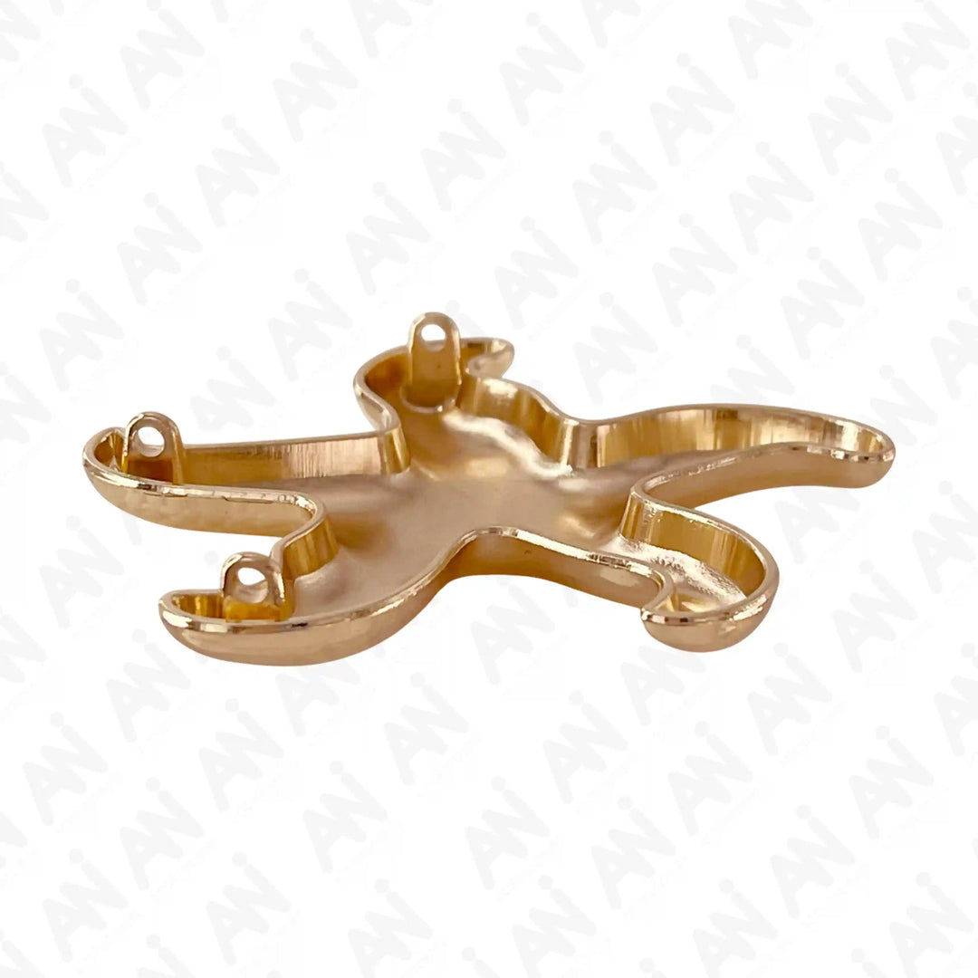  Ani Accessories Gold Starfish Metal Buckle  flat backside image of the buckle in a white background.
