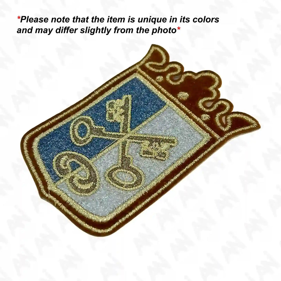 Ani Accessories Heraldic Keys Embroidered Patch Sew On Badge for Jackets Kurtis Caps DIY Craft Clothing Applique Designs