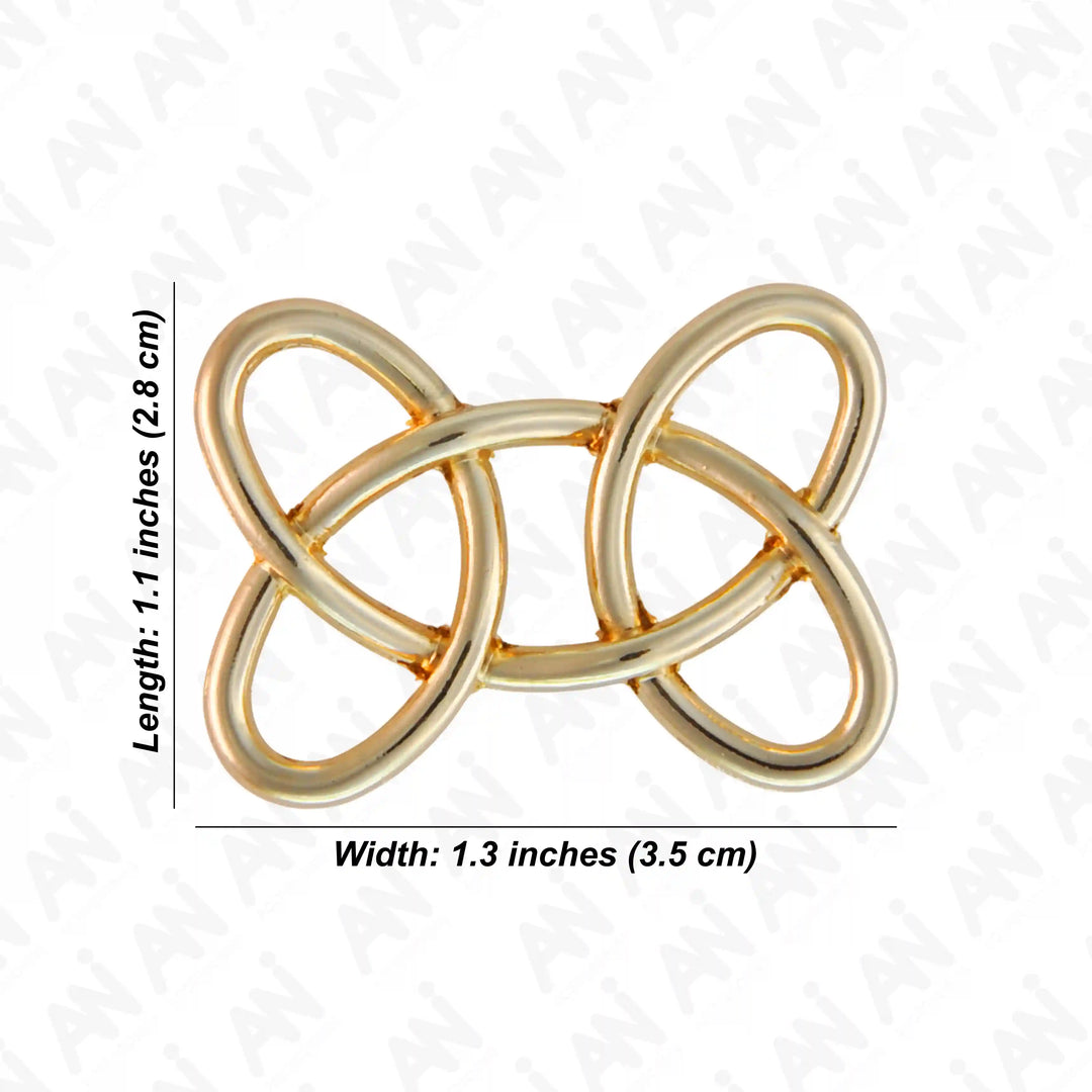Ani Accessories Infinity Knot Beach & Party Wear Buckle Size written in the background.