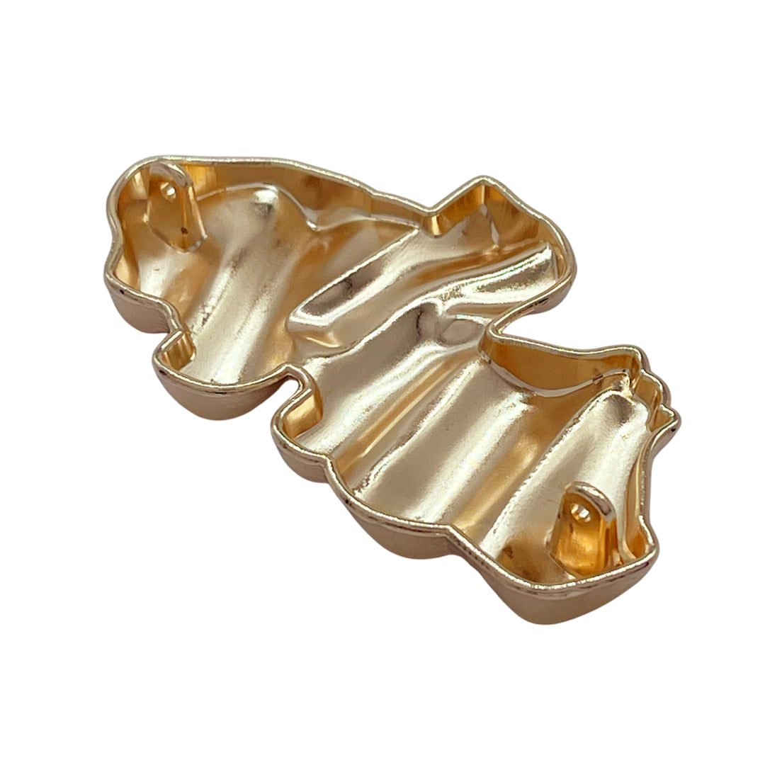 Ani Accessories Irregular Metal Buckle//Button – XL Size  backside zooming image of the buckle in the white background.