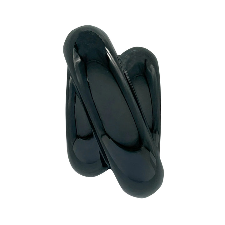  Ani Accessories Kinetic Twist Black Metal Buckle zooming image in the white background.