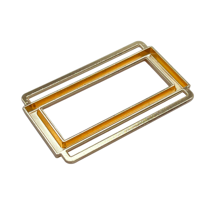 Ani Accessories Metal Double Bar Buckle backside flat on white background.