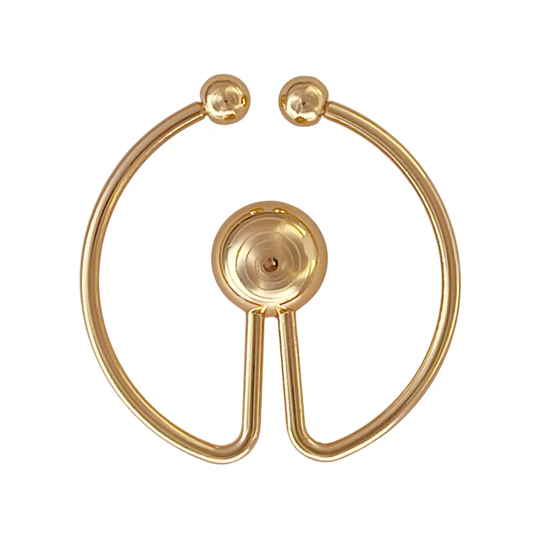 Ani Accessories Round Ball Tip Gold Metal Buckle zooming image in the white background.