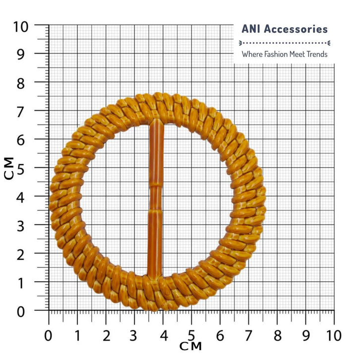 Ani Accessories Round Shape Imitation Raffia Weaving Adjustable Buckle placed in size chart bar graph.