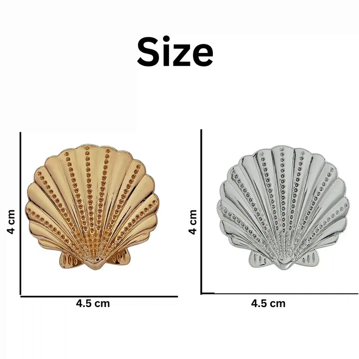 Ani Accessories Scallop Shell Metal Buckle sizes  of the both color in the white background.