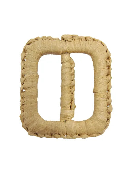  Buy Now Ani Accessories Square Handmade Raffia Adjustable Buckle Zooming image in a white background