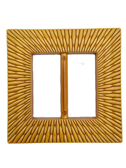 Ani Accessories Square Shape Imitation Raffia Buckle Placed in white background to show the details.