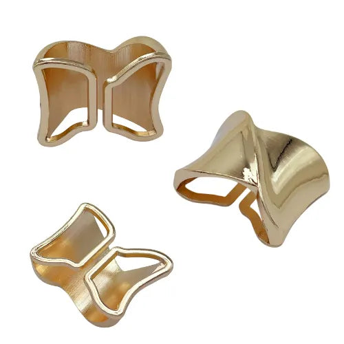 Ani Accessories Twisted Design Gold Metal Buckle in multiple angle to show the proper buckle.