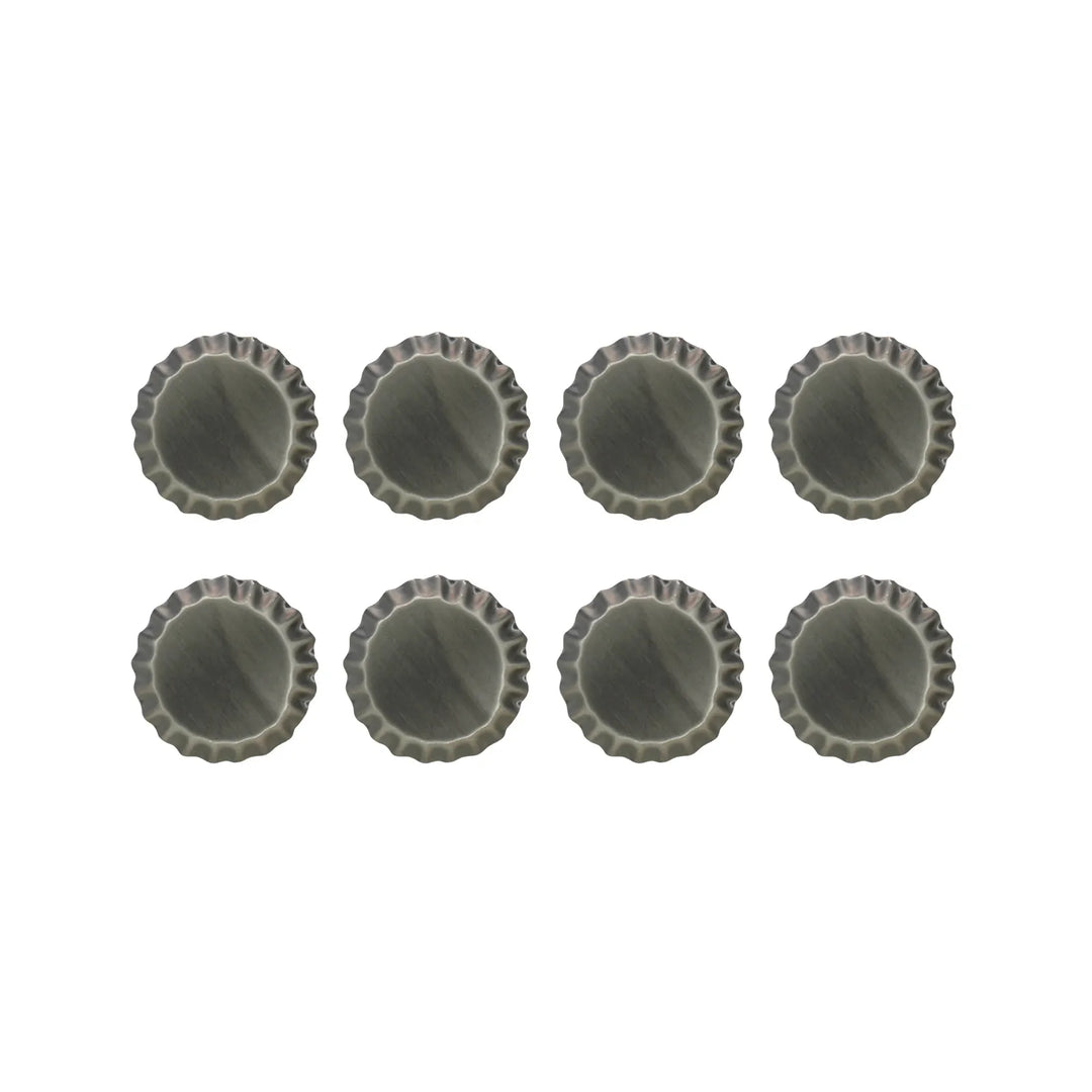 Set of 8 small antique silver buttons by Ani Accessories. Enhance your attire style, perfect for all fashionable styles.