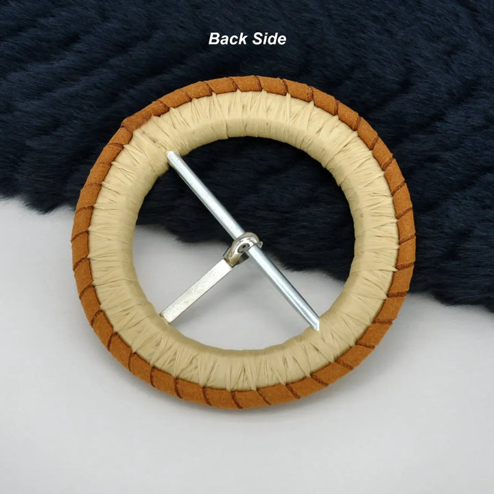 Handmade Boho Raffia Prong Buckle