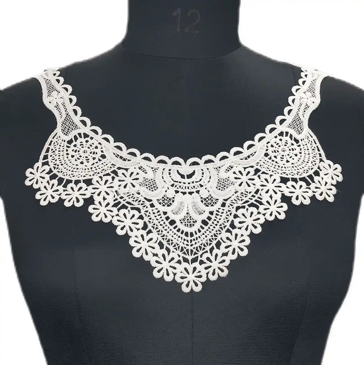 Ani Accessories daisy flower border design neckline with delicate floral embroidery for elegant dresses and ethnic wear
