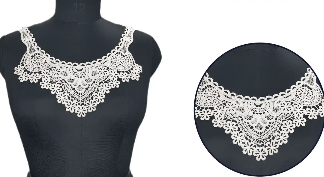 Ani Accessories daisy flower border design neckline with intricate detailing for premium garment decoration