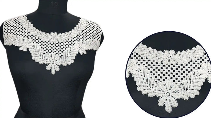 Ani Accessories decorative honeycomb style floral touch yoke applique for DIY fashion and couture wear