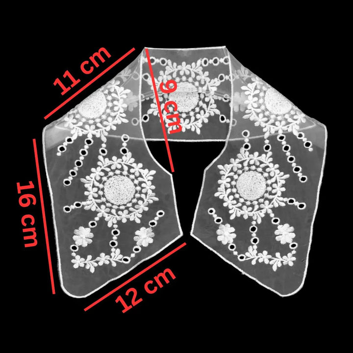 Ani Accessories detachable embroidered collar for kids with floral threadwork for dress styling