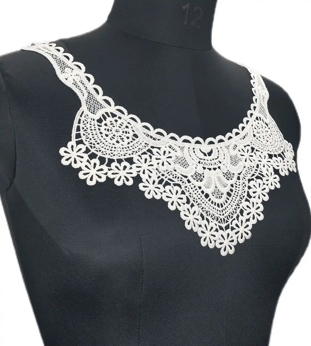 Ani Accessories elegant daisy floral border neckline featuring fine embroidery for kurtis, blouses, and gowns