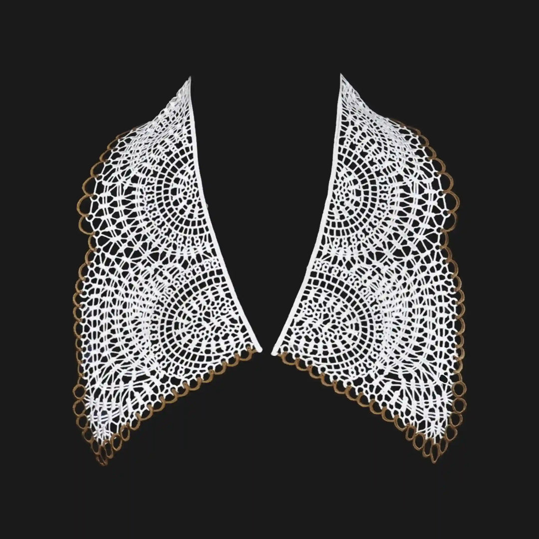 Ani Accessories elegant floral cutwork Puritan collar for dresses, blouses and classic fashion styling