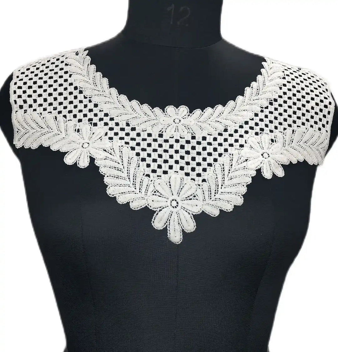 Ani Accessories elegant honeycomb floral touch yoke featuring intricate pattern for kurti, gown, and blouse