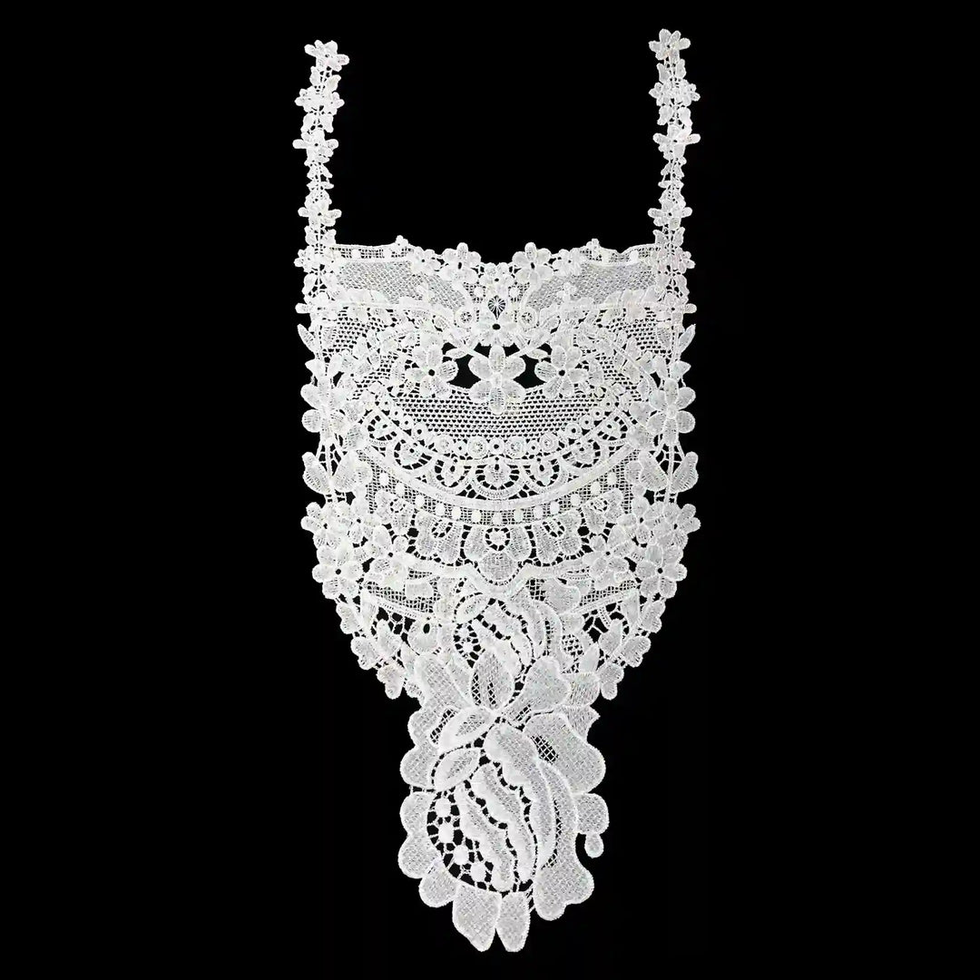 Ani Accessories floral bib yoke featuring delicate floral patterns for refined apparel accents.
