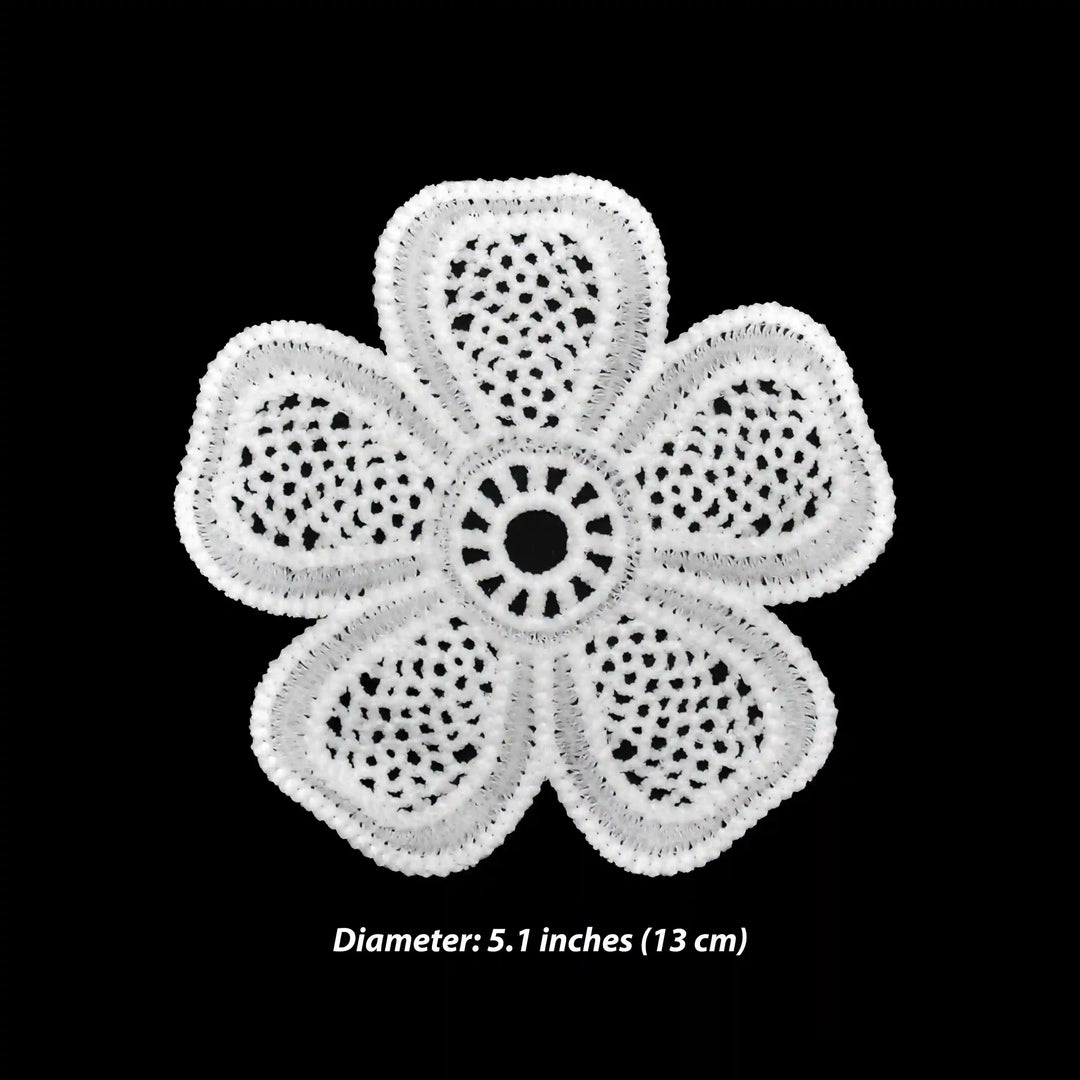 Ani Accessories floral clover crocheted appliqué patch for kurti blouse dress embellishment sewing