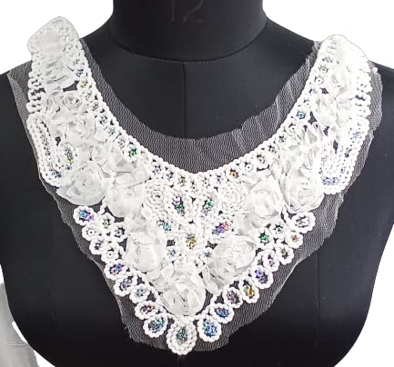 Ani Accessories floral design colorful sequins round neckline with vibrant detailing for festive and designer wear