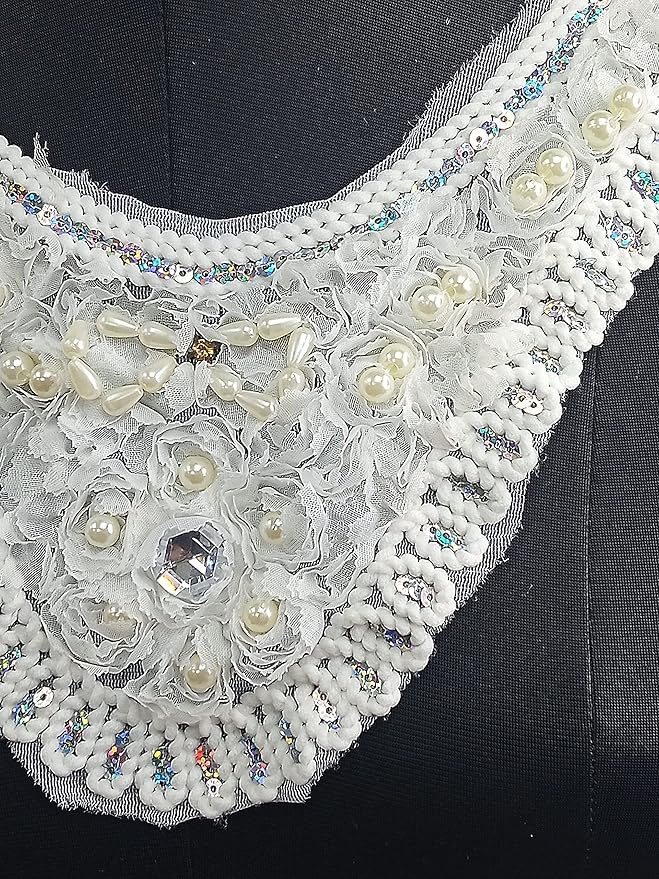 Ani Accessories floral pearl design neckline adding a soft luxurious touch to women’s fashion