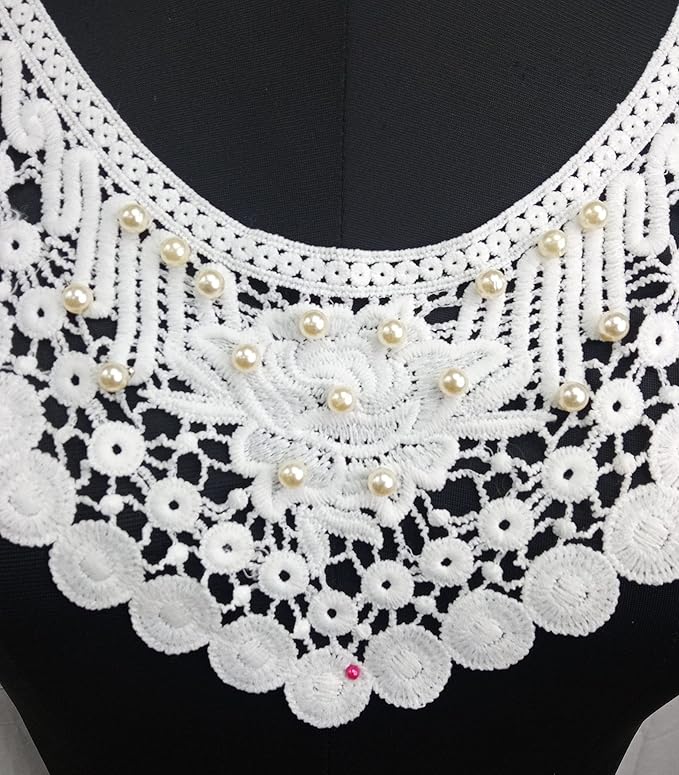 Ani Accessories floral pearl neckline with elegant circular border, ideal for gowns, kurtis and festive outfits
