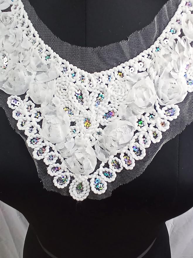 Ani Accessories floral sequins round neckline adding sparkle to women’s festive and fusion wear