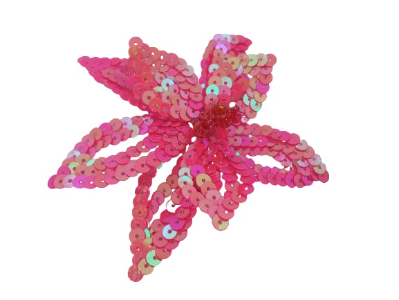 Ani Accessories floral sequins sew patch showing backside for jackets shirts denim jeans bags and DIY garments with sparkling design