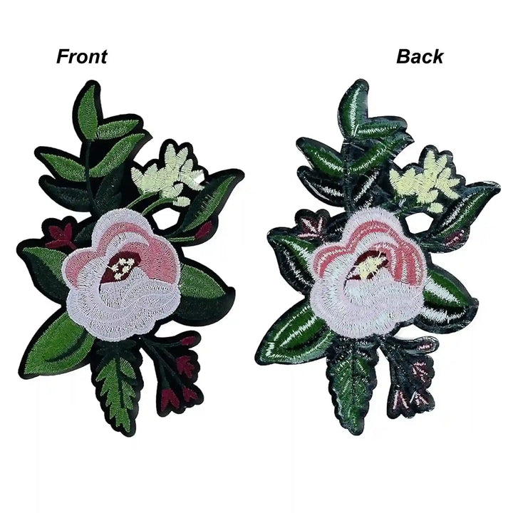 Ani Accessories flower patch front and back view showing detailed floral design for women jackets shirts denim jeans bags and DIY projects