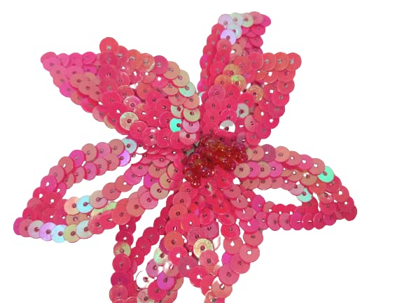Ani Accessories flower sequins sew patch back view highlighting detailed finish for jackets shirts denim jeans bags and DIY fashion use