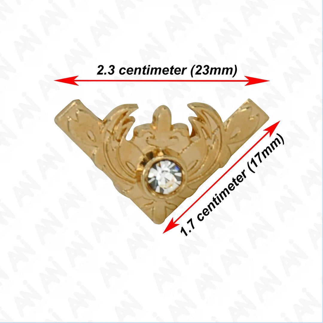 Ani Accessories |  gold intricate with rhinestone dimension of collar tip (2.3*1.7 cm)