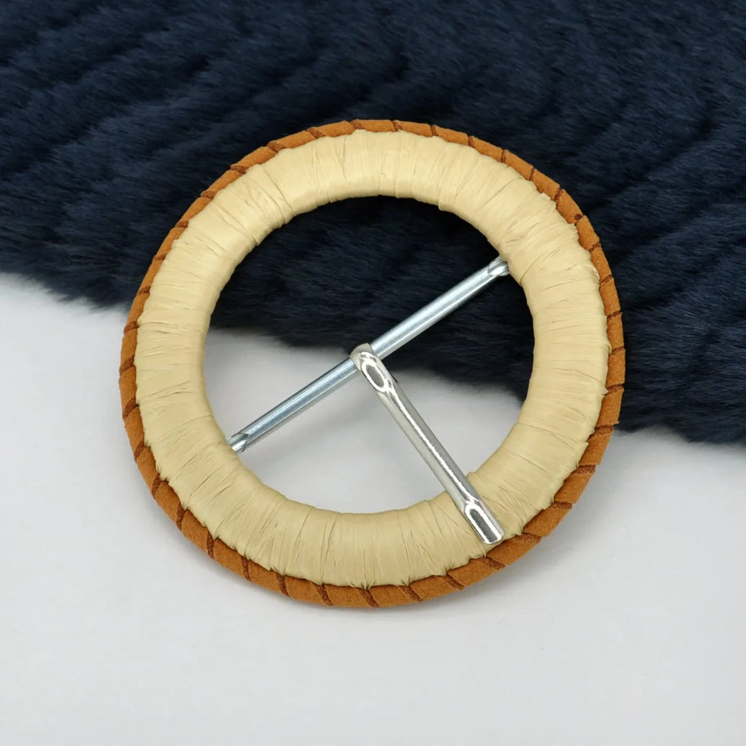 Handmade Boho Raffia Prong Buckle