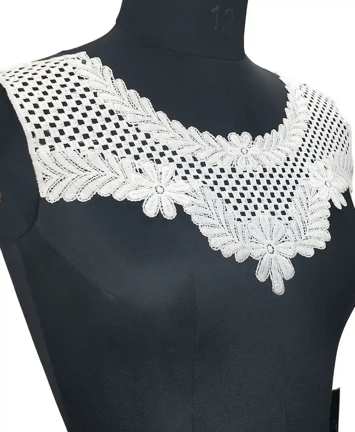 Ani Accessories honeycomb style yoke with soft floral accents for premium garment decoration and styling