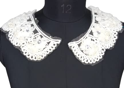 Ani Accessories pearl diamond dyeable shoulder patch with elegant embroidered detailing
