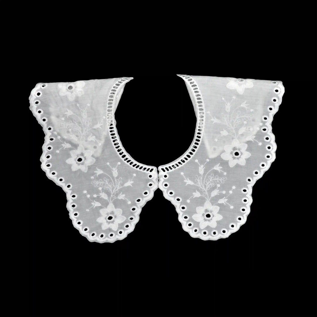 Ani Accessories premium elegant floral embroidered Peterpan collar for couture fashion detailing
