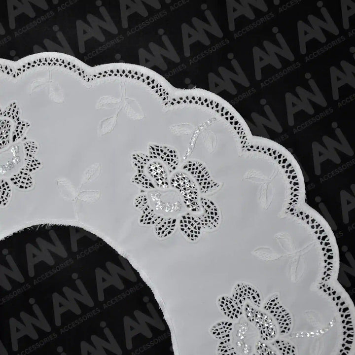 Ani Accessories ruffled Peter Pan neck collar adding soft feminine charm to stylish garments