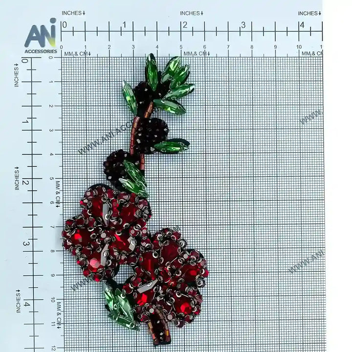 Ani Accessories sew flower patch on graph view showing shape and design for jackets shirts denim jeans bags and DIY clothing projects