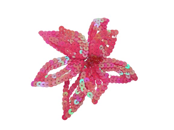 Ani Accessories sew flower sequins patch for jackets shirts denim jeans bags and DIY clothing projects with sparkling floral design